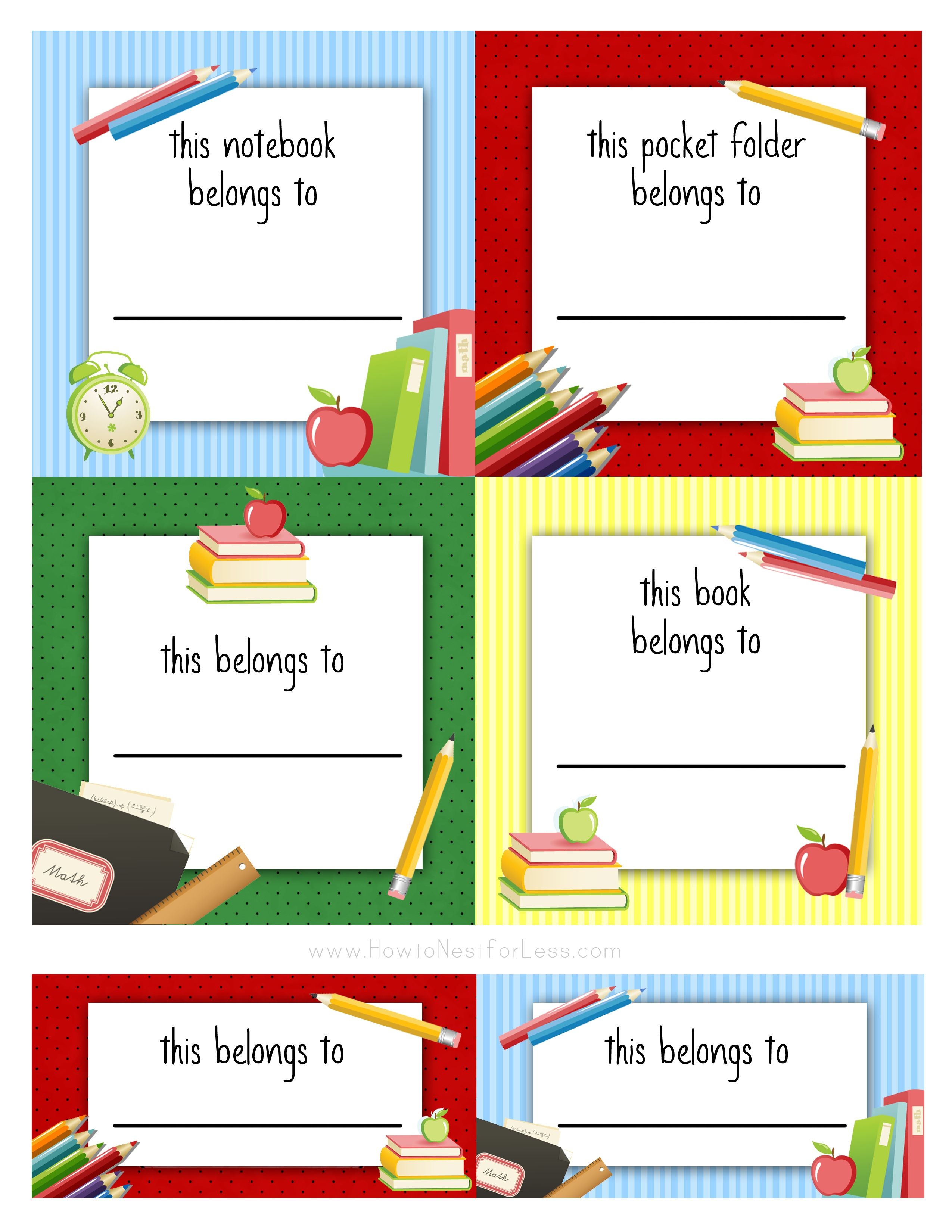 Back To School Labels For Kids How To Nest For Less Free Printable 