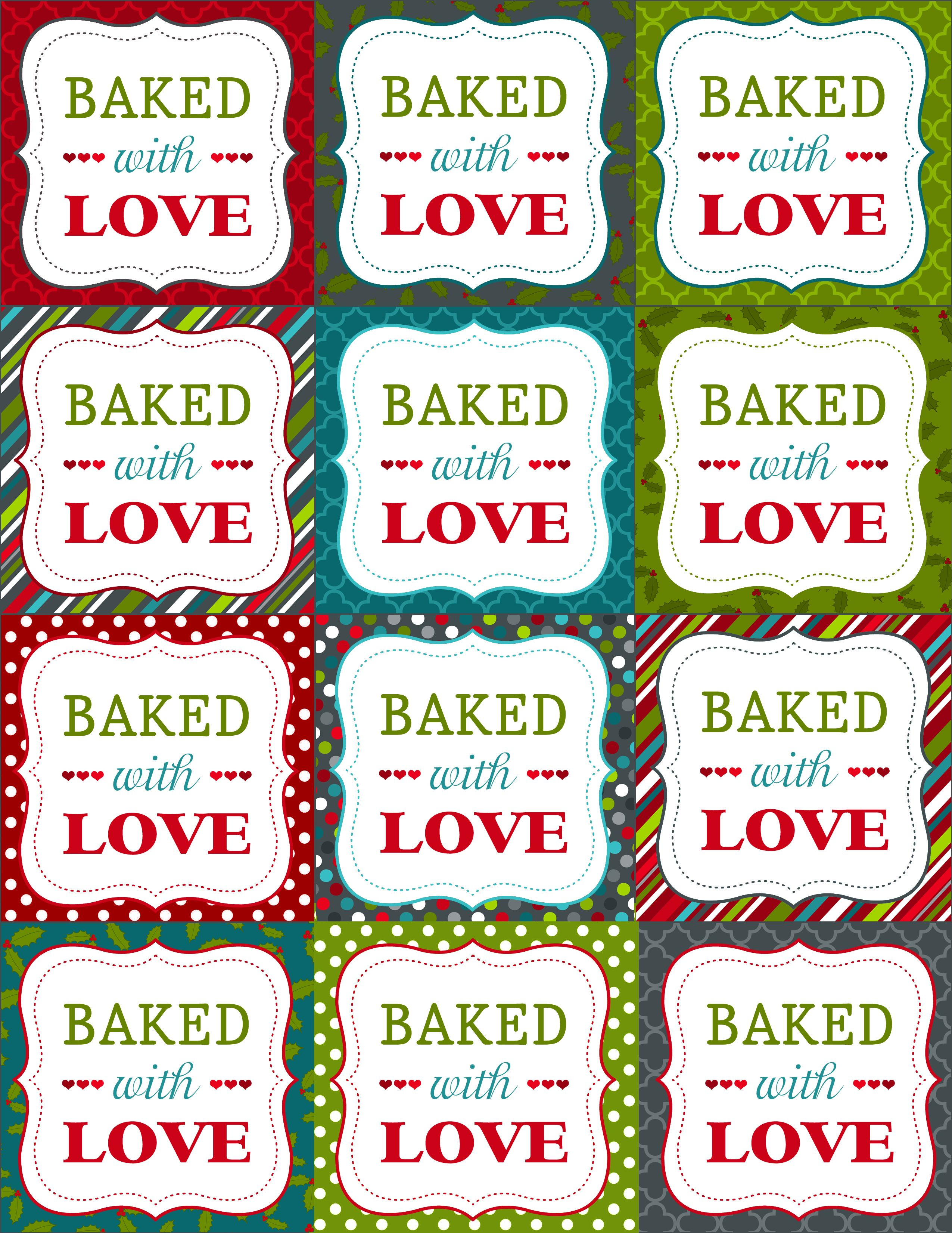 Baked With Love | Printable | Christmas Printables, Christmas Labels - Free Printable Baking Labels