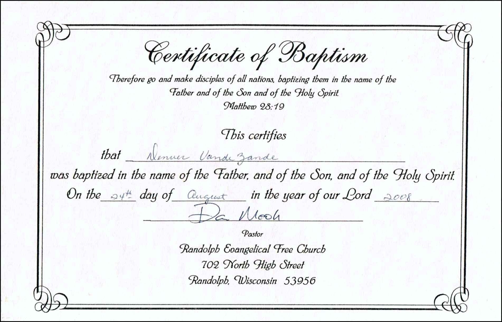 Baptism Certificate Templates - Tutlin.psstech.co - Free Printable Baptism Certificate
