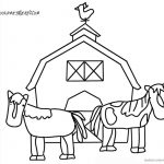 Barn Coloring Pages   Barn Coloring Pages Two Horse And Barn Free   Free Printable Barn Coloring Pages