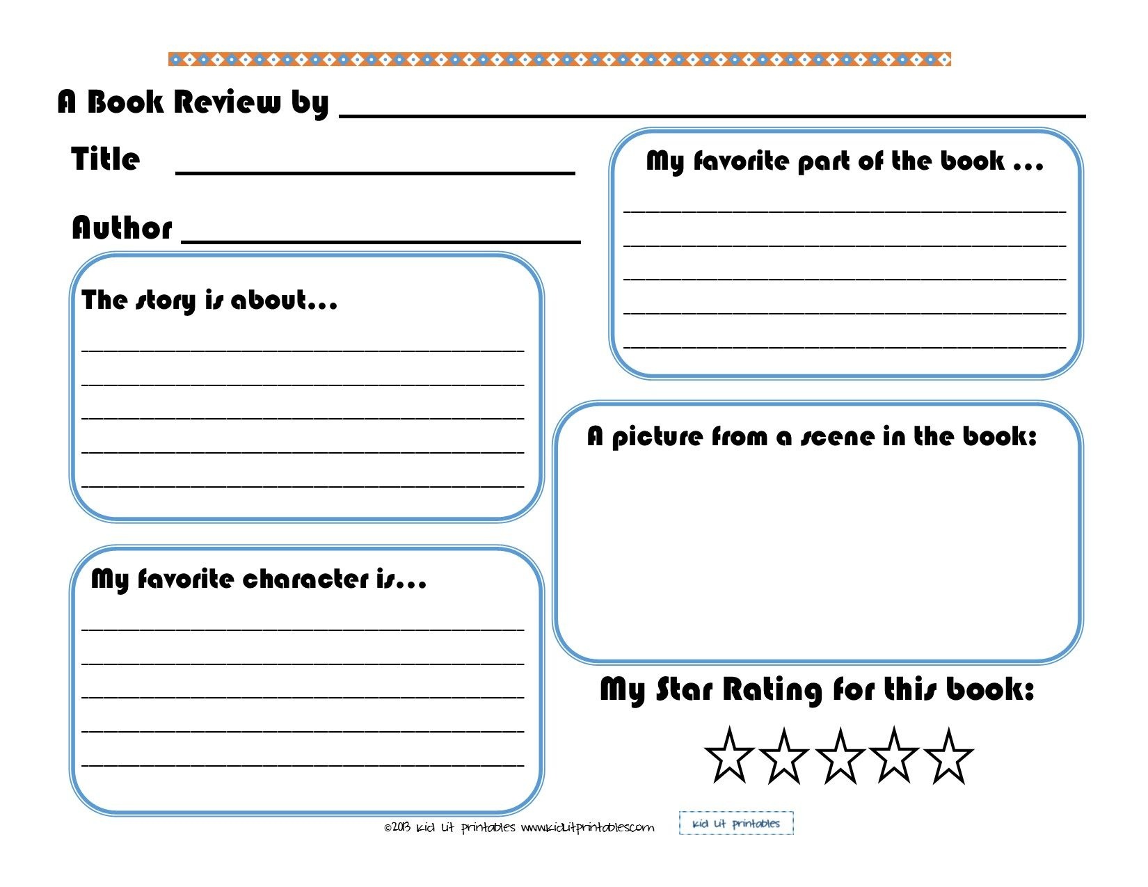 book report template for 2nd grade free