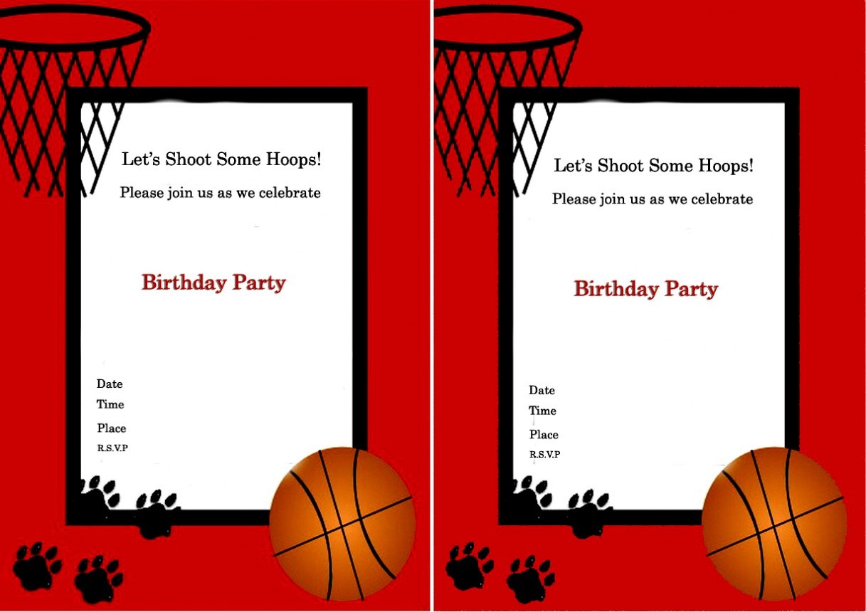 Basketball Birthday Invitations Invitation Pvc Invites Vip - Basketball Invites Free Printable