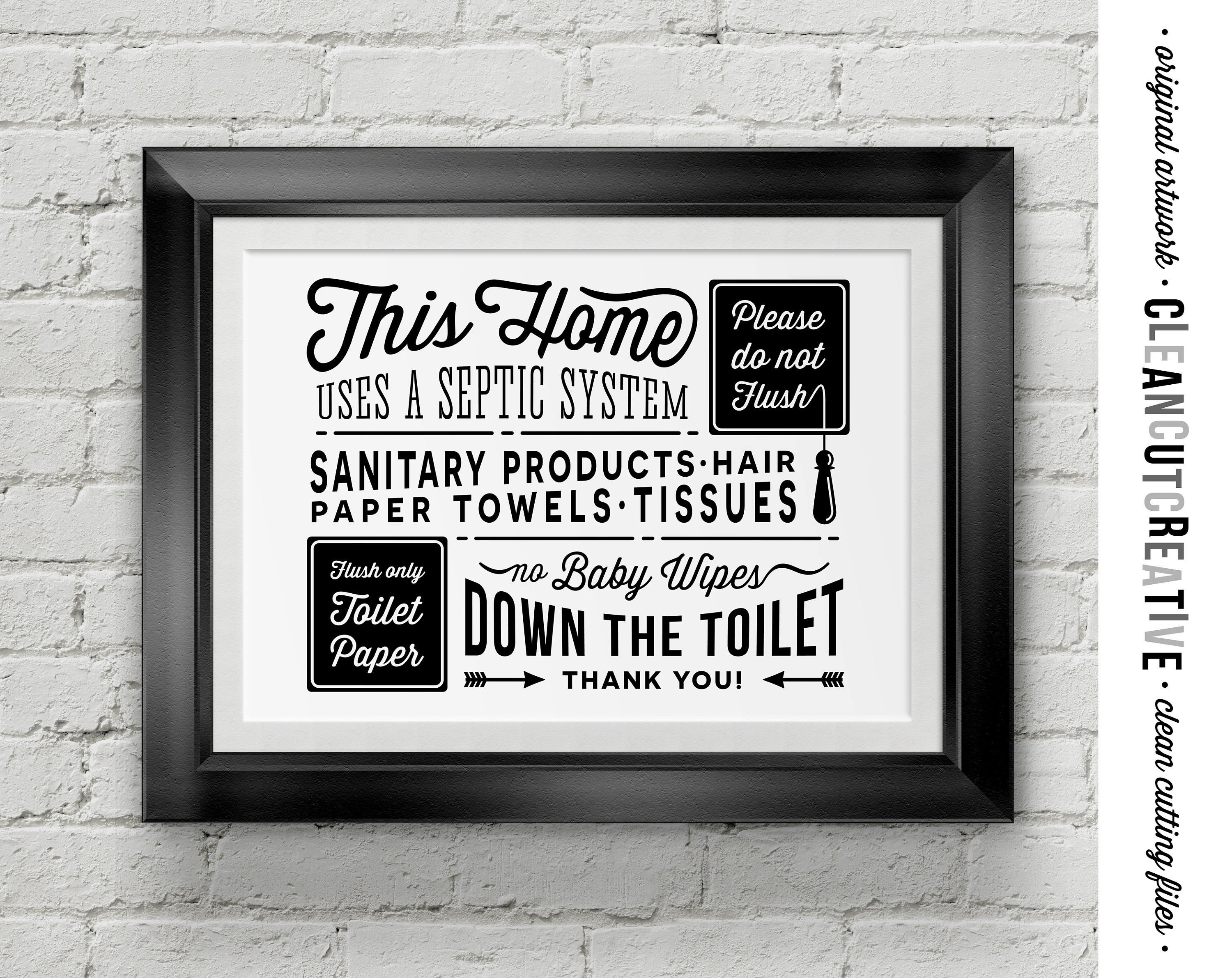 Bathroom Sign Septic System Do Not Flush Toilet Sign Pdf | Etsy - Free Printable Do Not Flush Signs