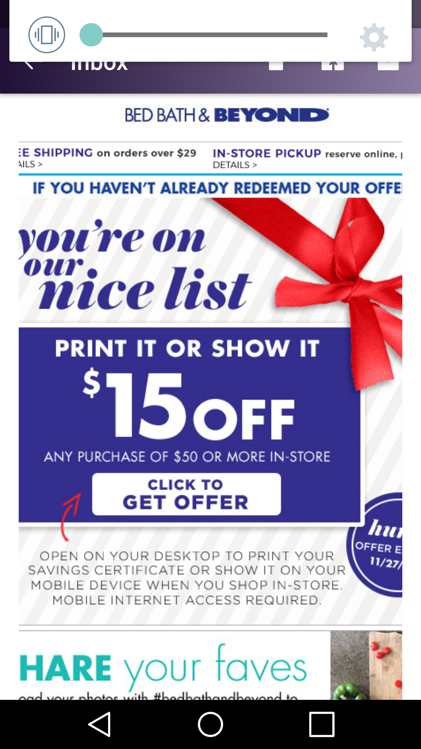 Bed Bath &amp;amp; Beyond $15 Off $50 Purchase Coupon (Check Email) - Hip2Save - Free Printable Bed Bath And Beyond 20 Off Coupon