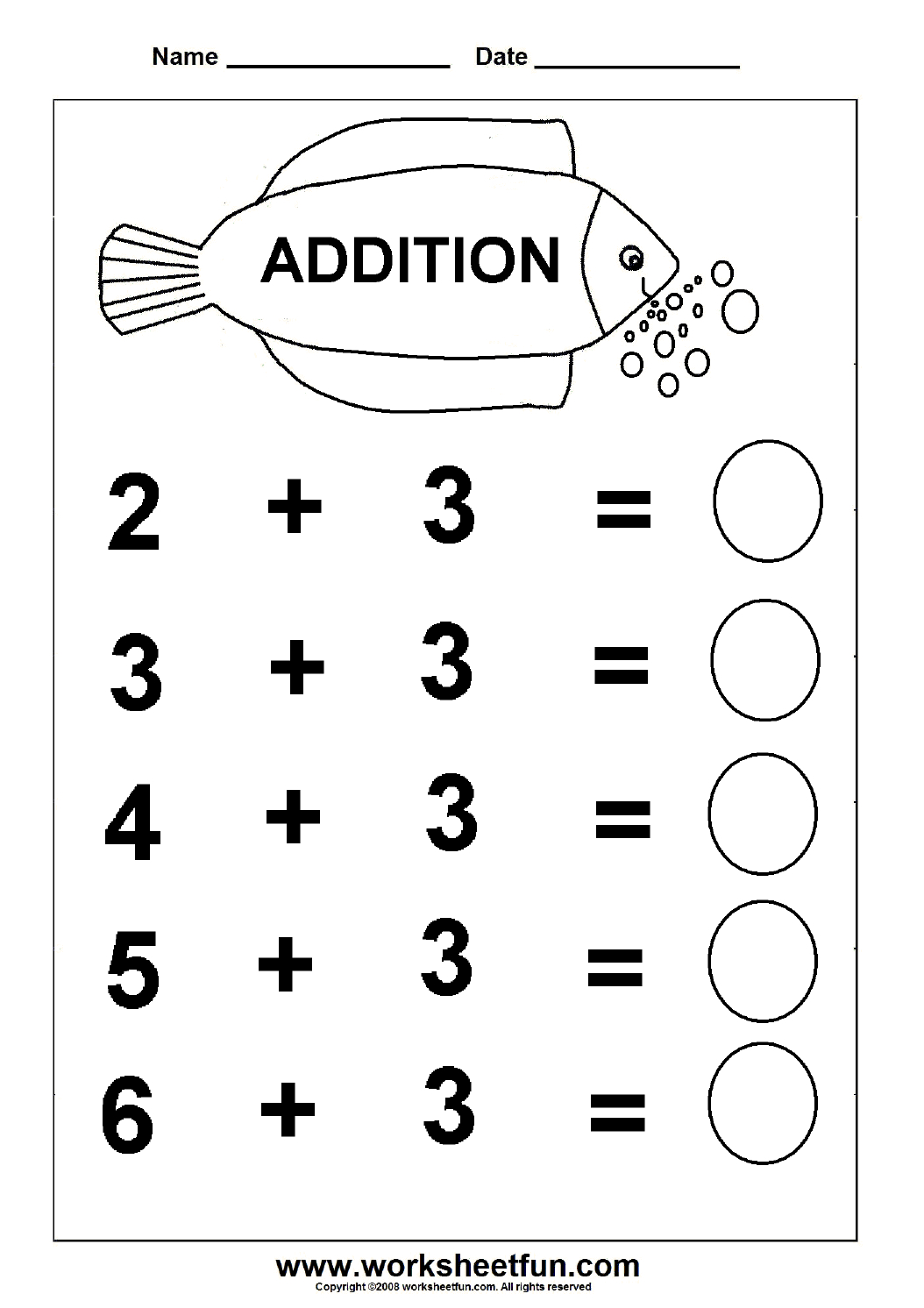 Beginner Addition – 6 Kindergarten Addition Worksheets / Free - Free Printable Preschool Addition Worksheets