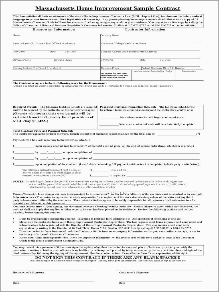 Best Of Free Remodeling Contract Template Word | Best Of Template - Free Printable Home Improvement Contracts