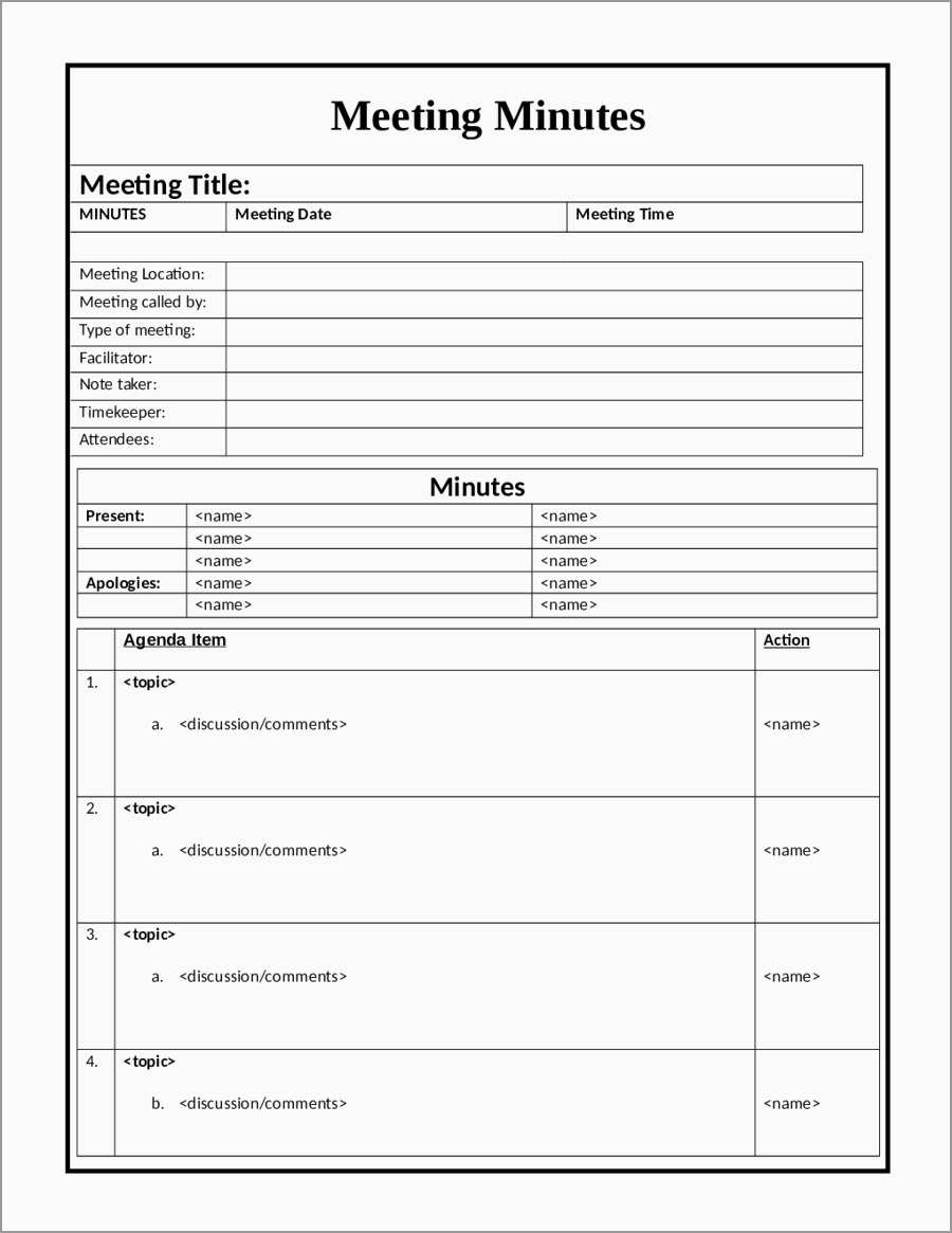 Best Of Free Sample Minutes Of Meeting Template | Best Of Template - Meeting Minutes Template Free Printable