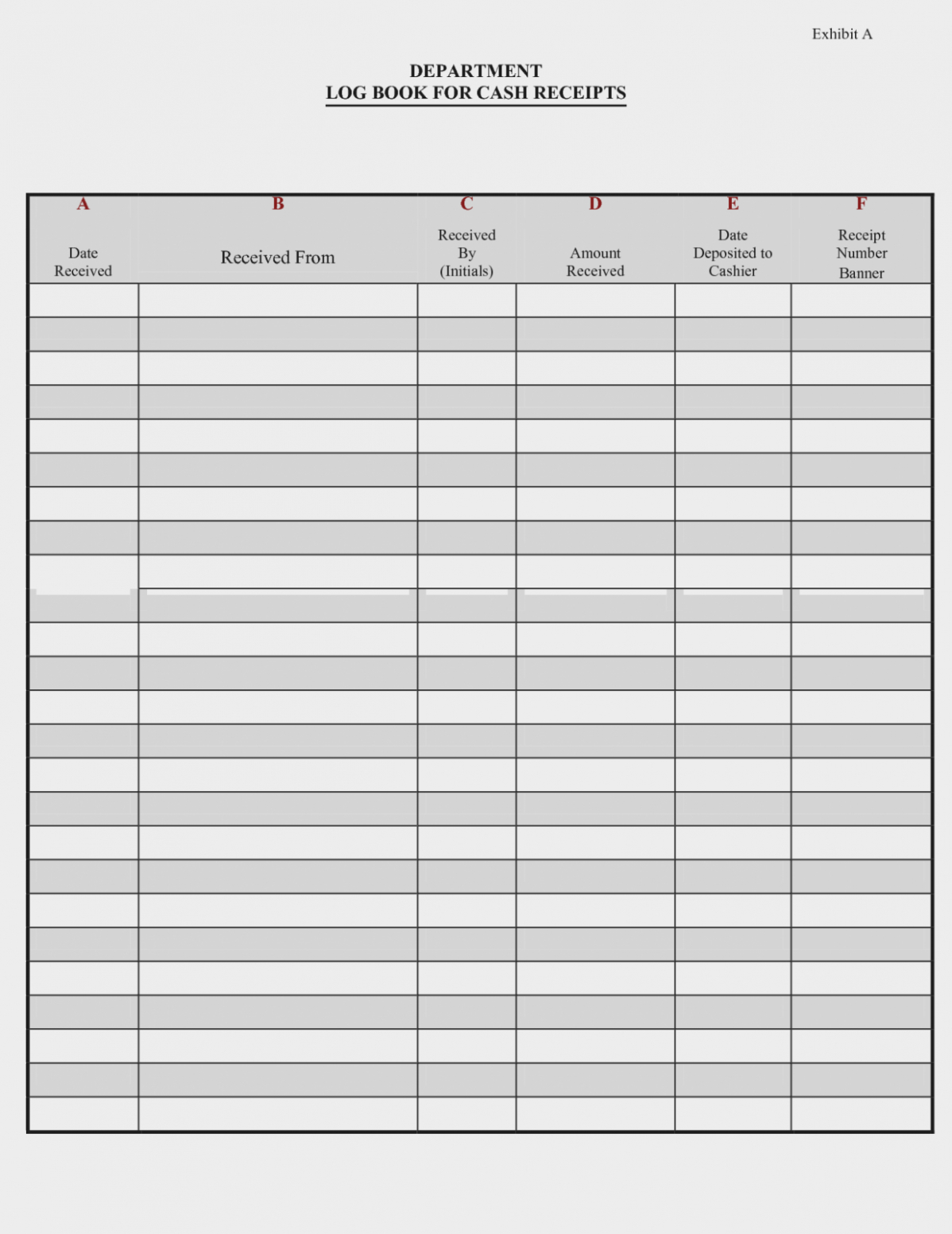 Free Cash Book Template Printable Free Printable