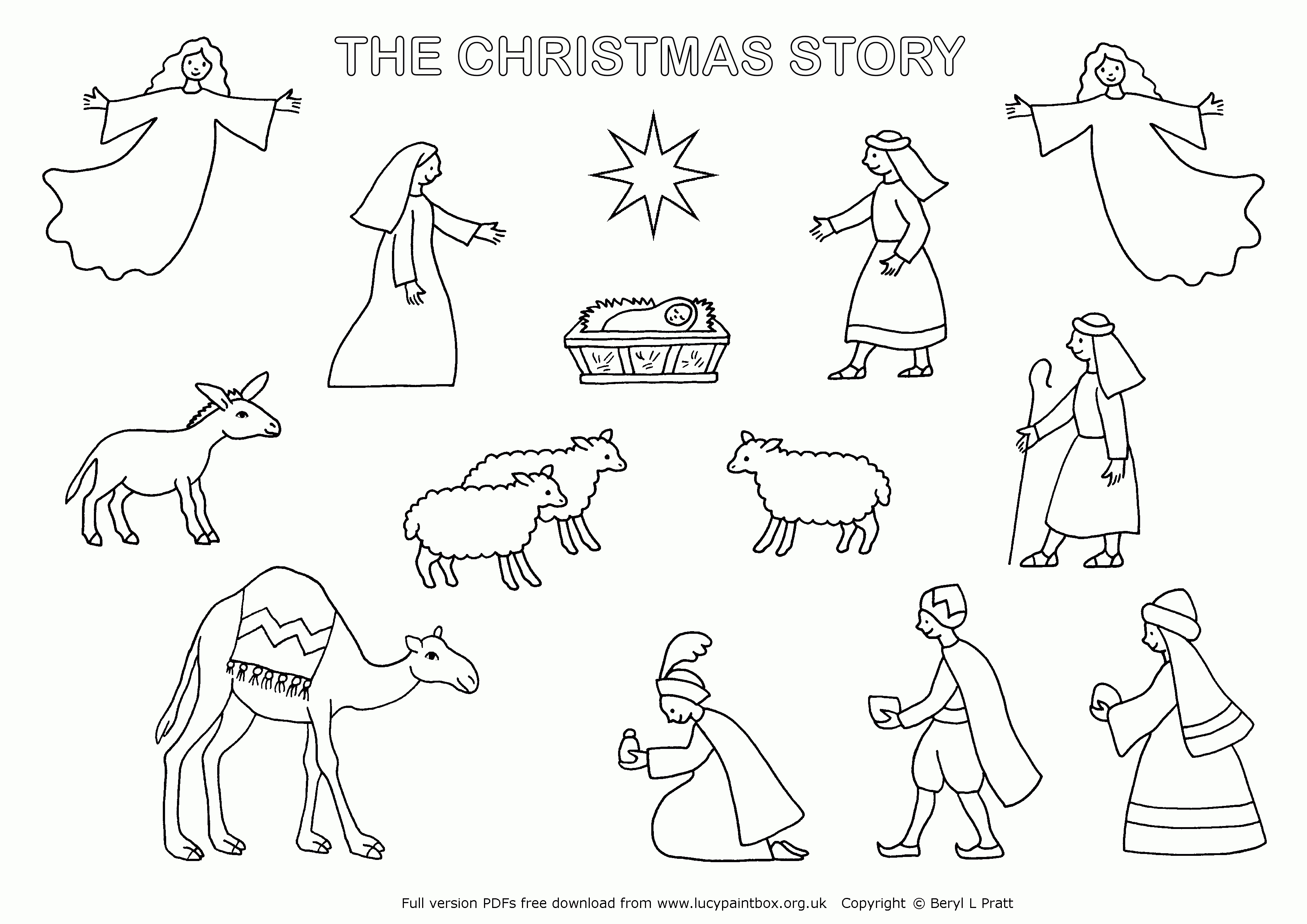 Bible Christmas Story Coloring Pages Coloring Home Free Printable Nativity Story Free