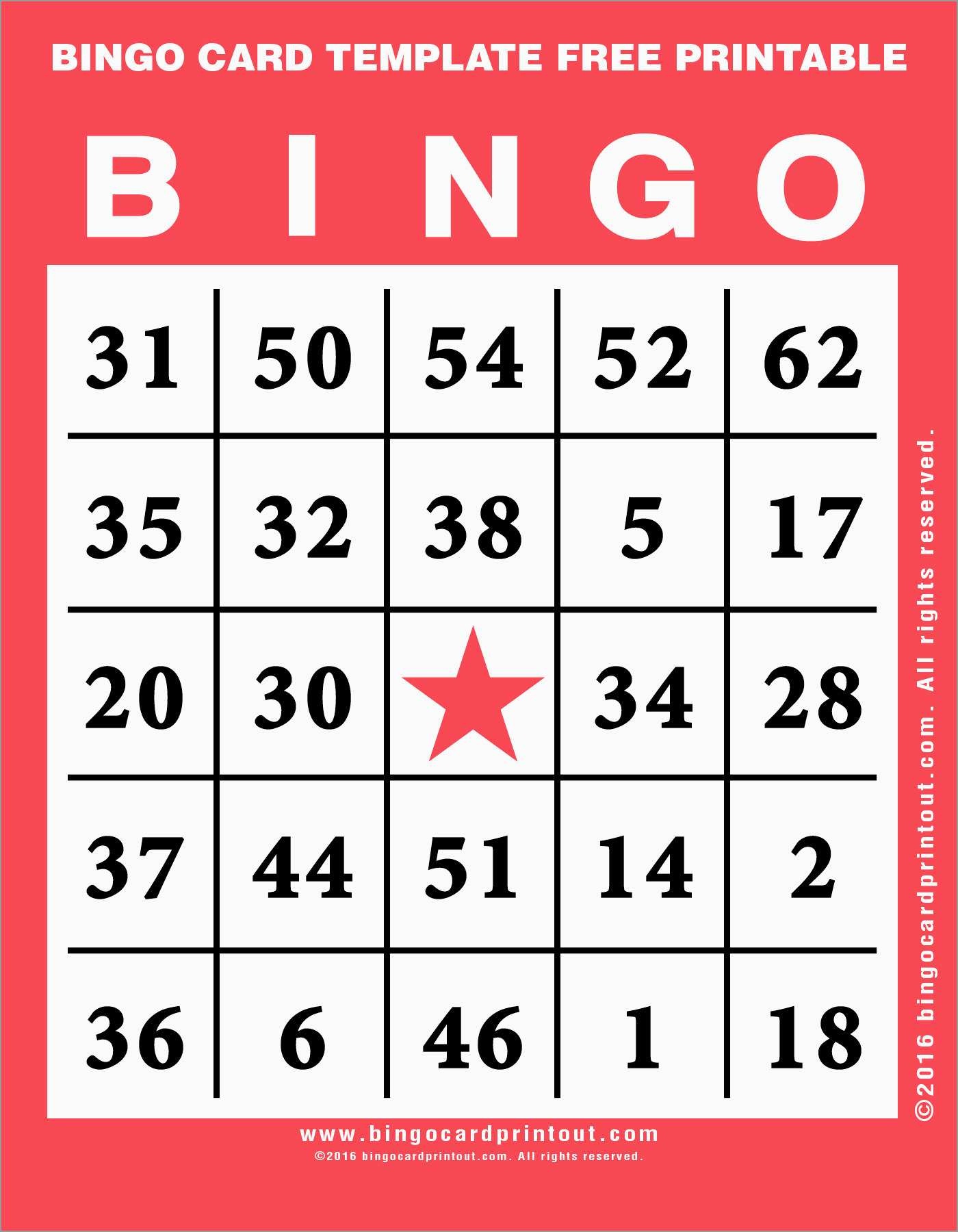 Bingo Card Template Free Great Free Printable Bingo Cards Template - Free Printable Bingo Cards
