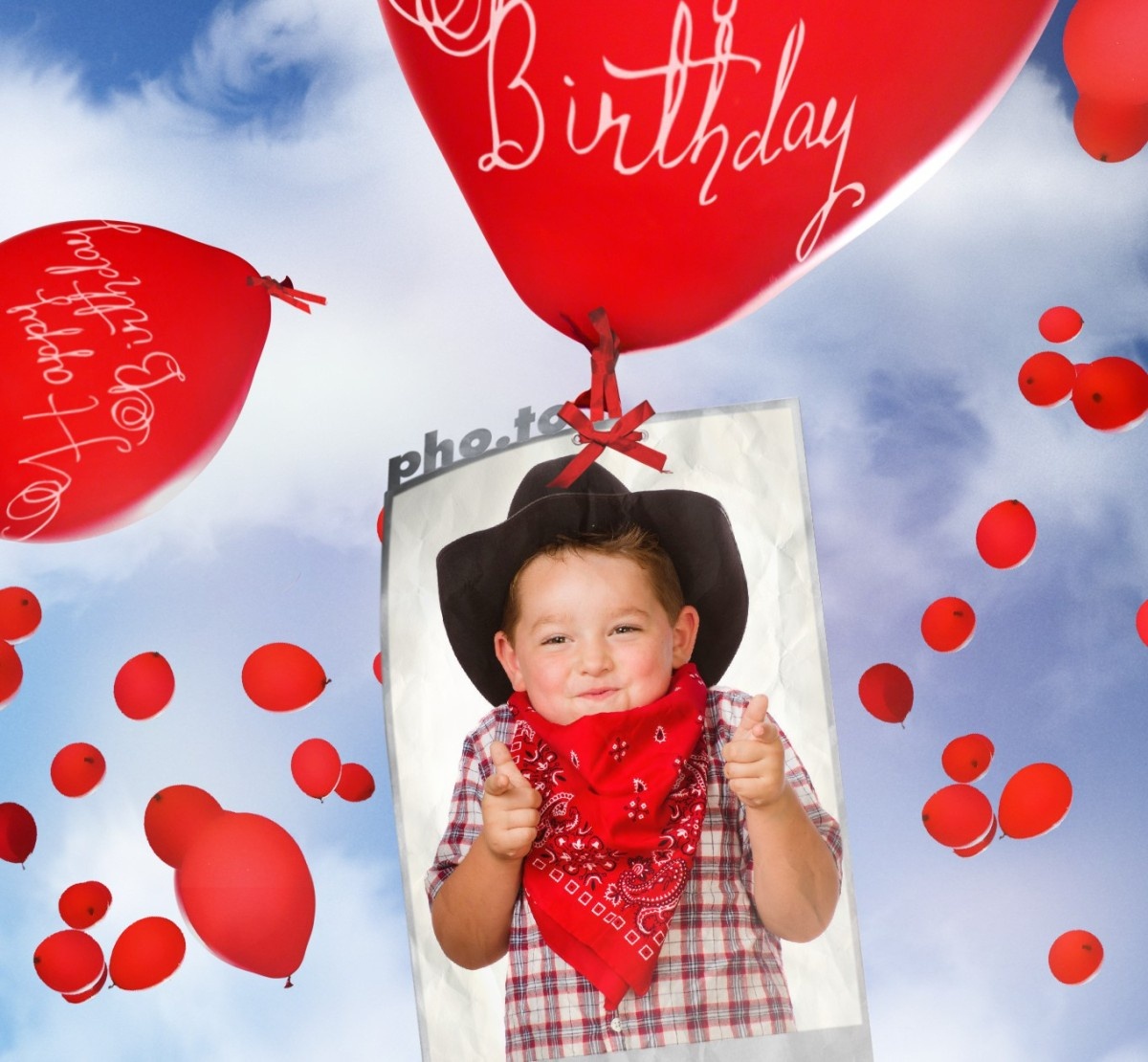 Birthday Card With Flying Balloons! Printable Photo Template - Make Your Own Printable Birthday Cards Online Free