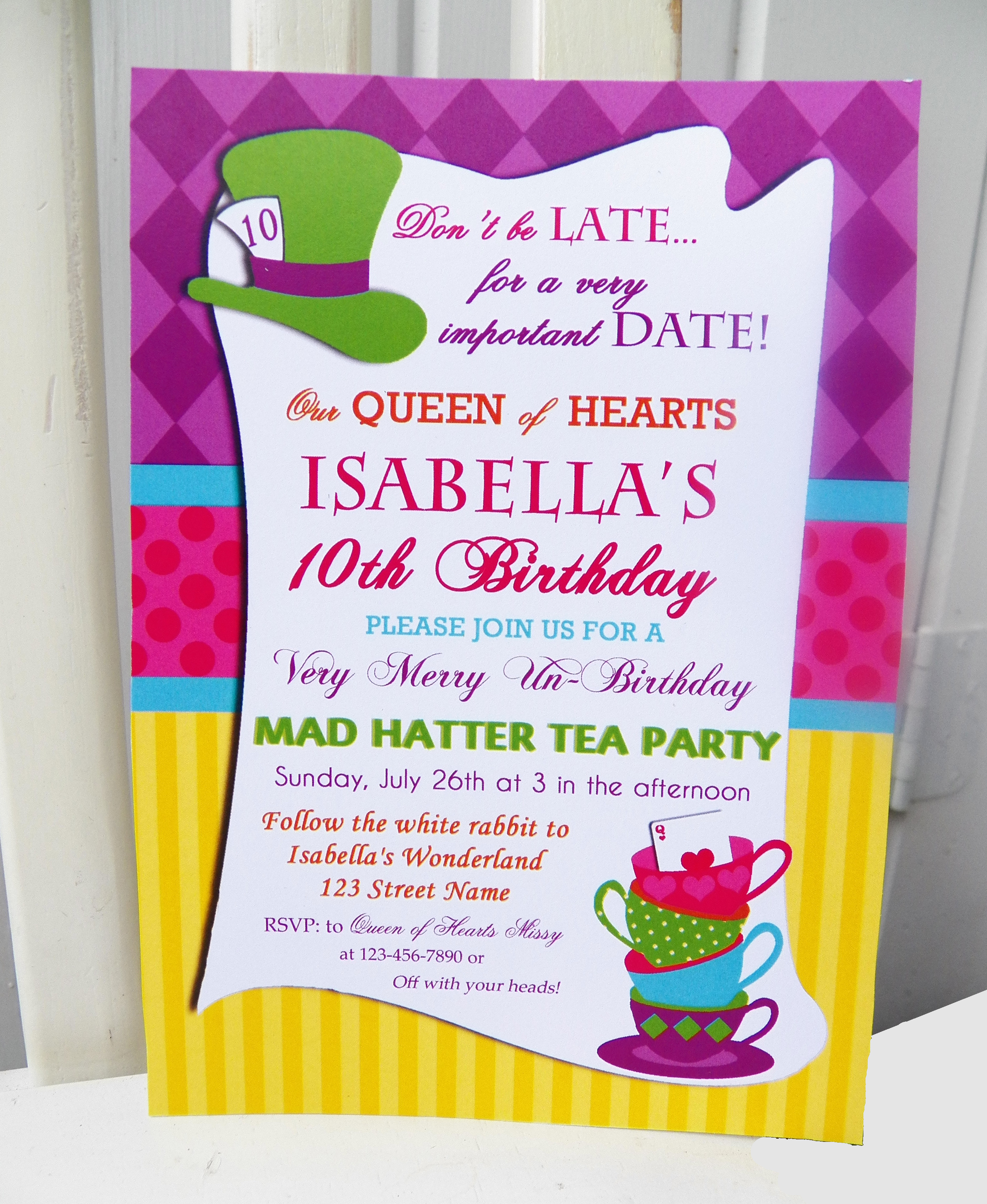Birthday Invitation. Mad Hatter Tea Party Birthday Invitations - Mad Hatter Tea Party Invitations Free Printable