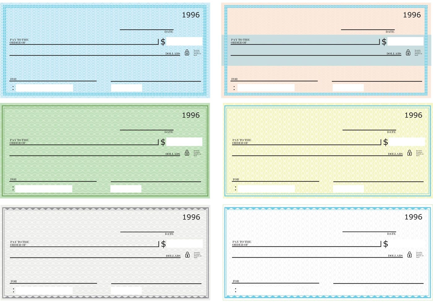 Blank Check Vector Pack - Download Free Vector Art, Stock Graphics - Free Printable Blank Checks