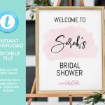 Blush Bridal Shower Sign Printable Editable Hens Party | Etsy   Free Printable Bachelorette Signs