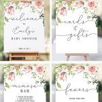 Blush Floral Baby Shower Signs Package Printable In 2019 | Party   Free Printable Baby Shower Table Signs