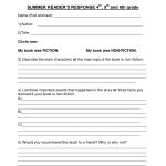 Book Report Template | Summer Book Report 4Th  6Th Grade   Download   Free Printable Summarizing Worksheets 4Th Grade