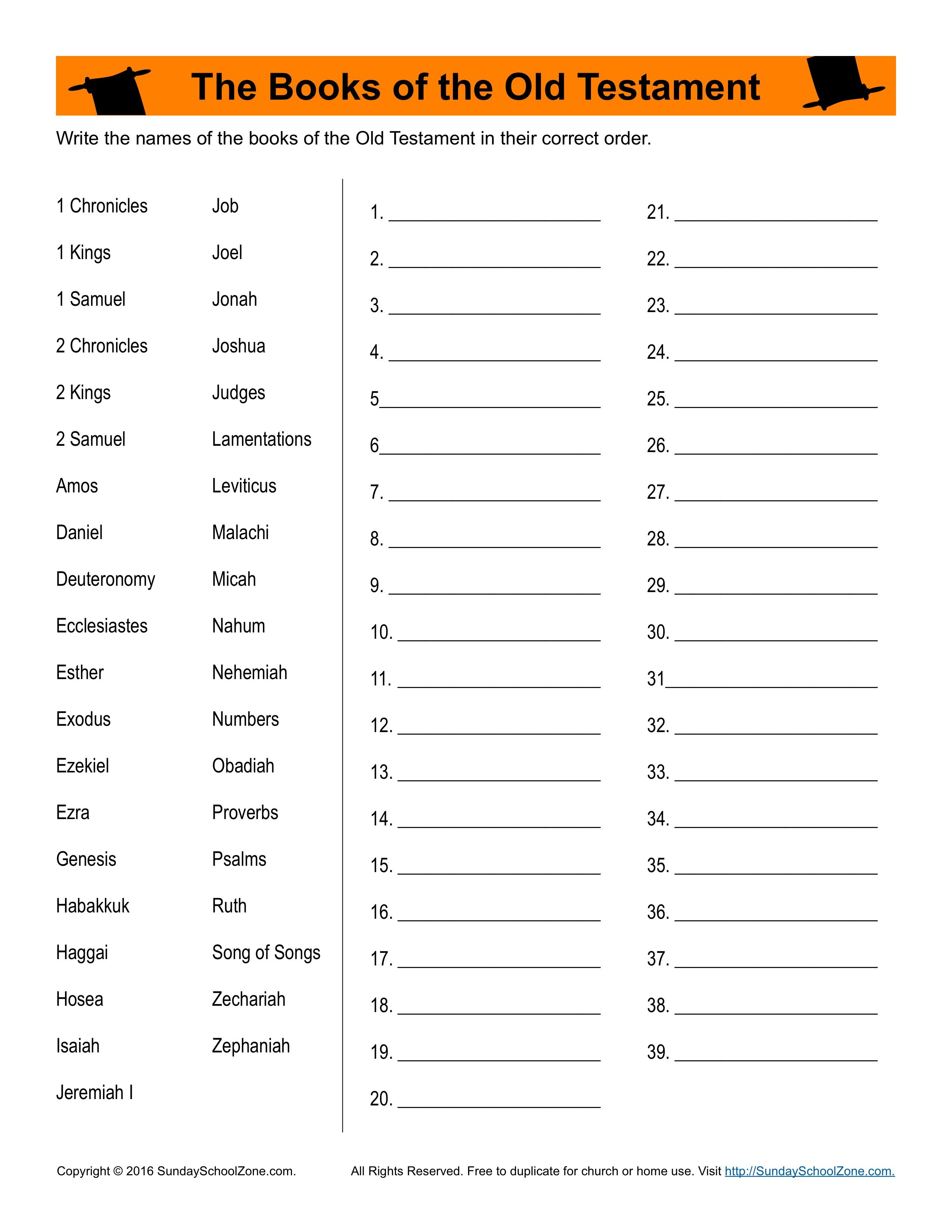 Printable Bible Quiz