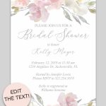 Bridal Shower Printable Invitation (Blush Floral | Invitations   Free Printable Bridal Shower Invitations