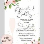Bridal Shower Printable Invitation (Floral Bubbly | Invitations   Free Printable Bridal Shower Invitations