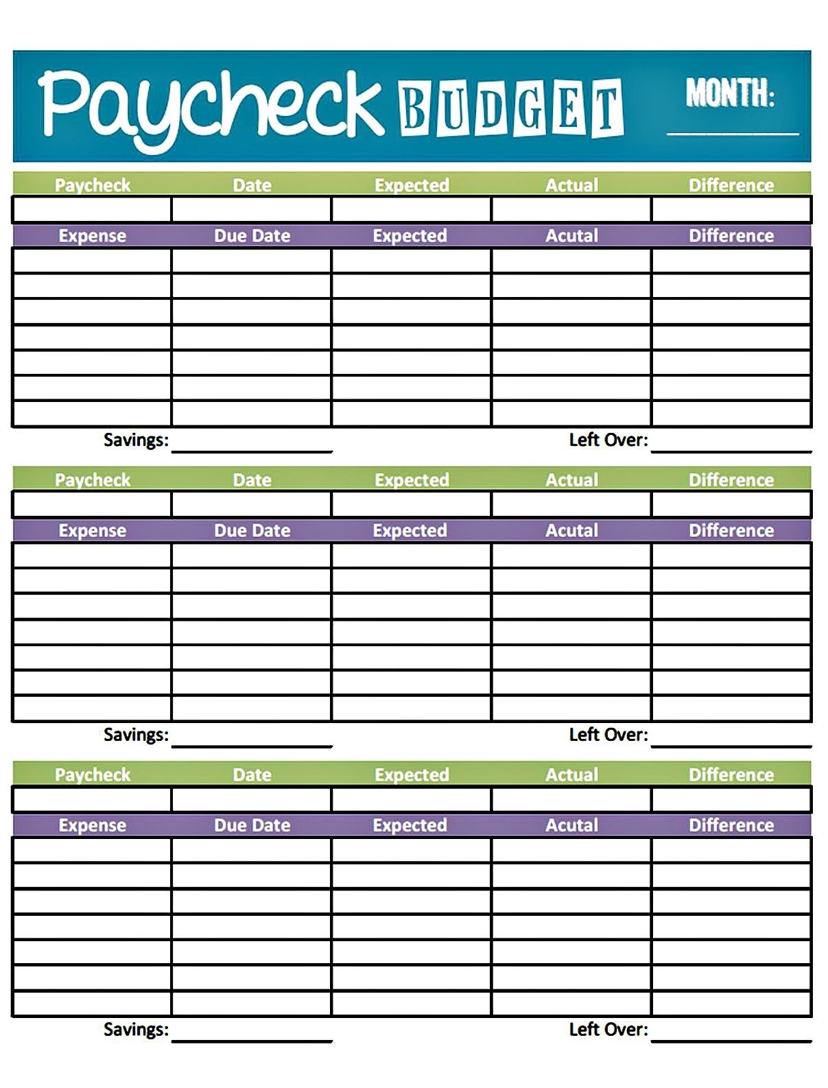 Weekly Budget Template Free