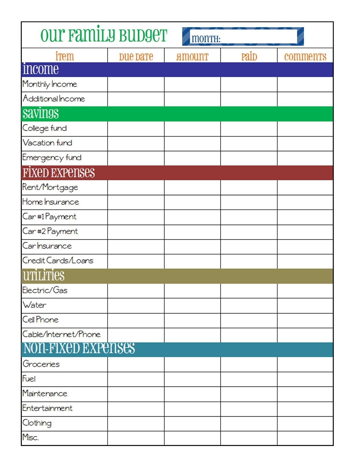 Budgeting Charts Free Printable Archives - Mavensocial.co Unique - Budgeting Charts Free Printable