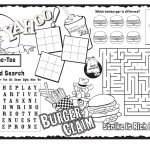 Burger Claim Kids Activity Sheet Free Coloring Pages Printable   Free Printable Activity Sheets For Kids