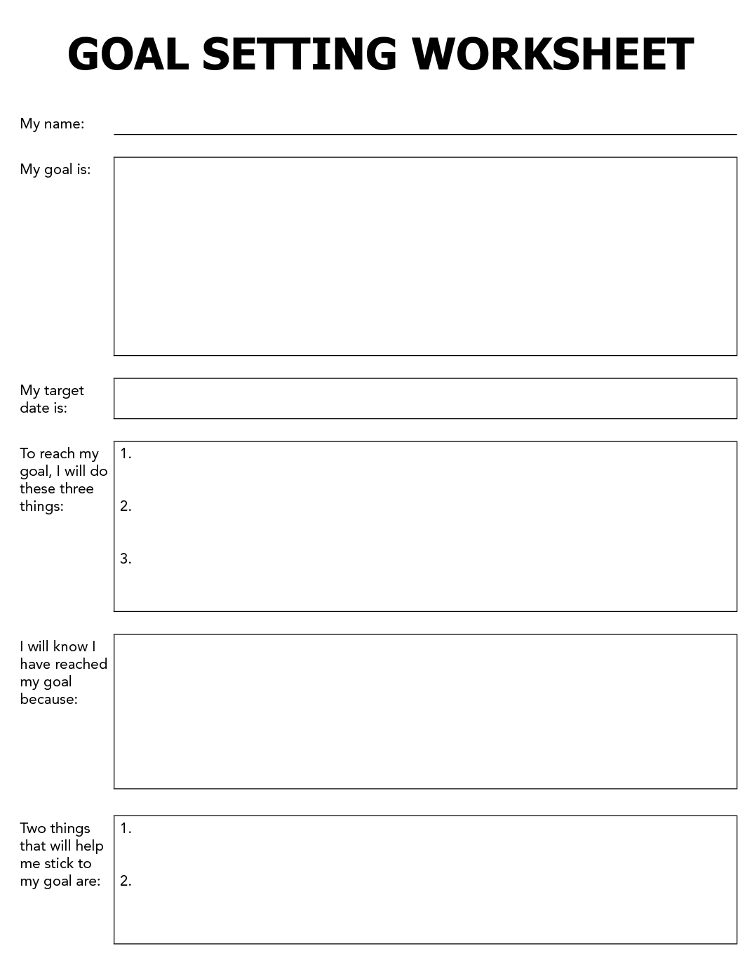Business Goal Setting Worksheet | Adhd | Goals Worksheet, Goal - Free Printable Goal Setting Worksheets For Students