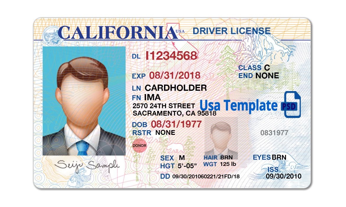 printable drivers license template blank california