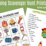 Camping Scavenger Hunt   Printables For Two Age Groups!   Free Printable Camping Games
