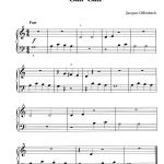 Can Canjaques Offenbach. Free Easy Piano Sheet Music To Print   Free Printable Piano Pieces