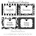 Candy Buffet Printable Editable Party Labels Or Tags Black And White   Free Printable Buffet Food Labels