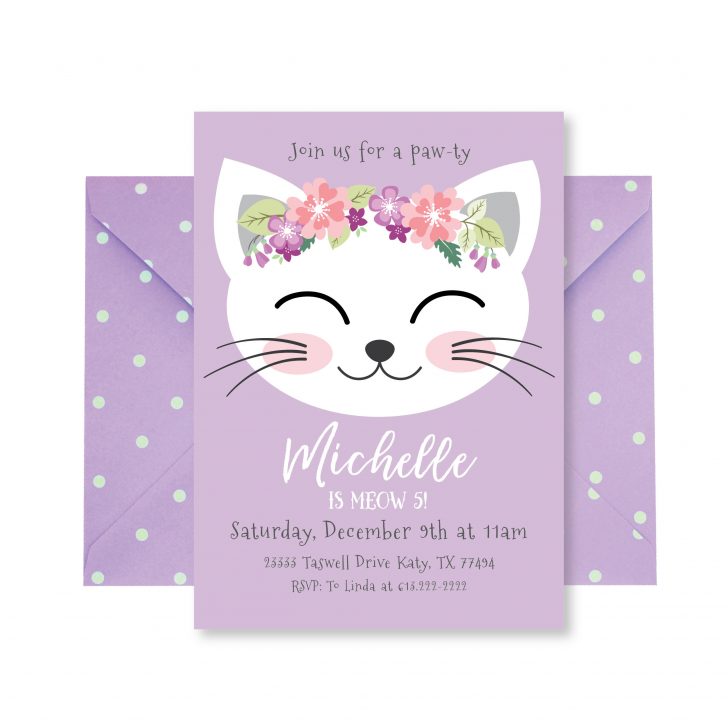 Free Printable Kitten Birthday Invitations