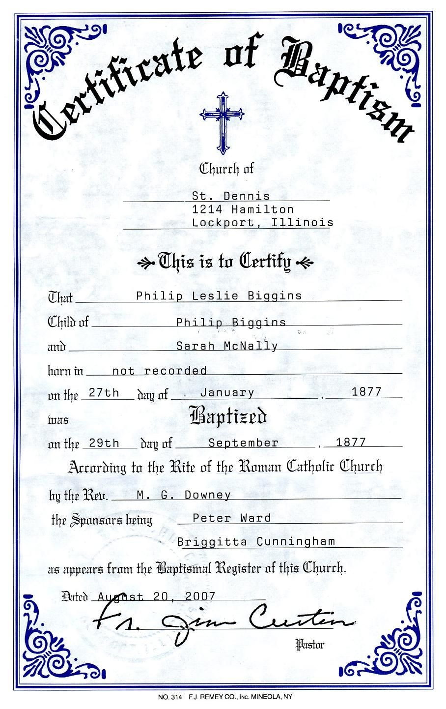 Catholic Baptism Certificate - Yahoo Image Search Results | Free - Free Online Printable Baptism Certificates