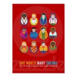Celebrate Culture & Diversity One World Many Color Poster | Zazzle   Free Printable Multicultural Posters