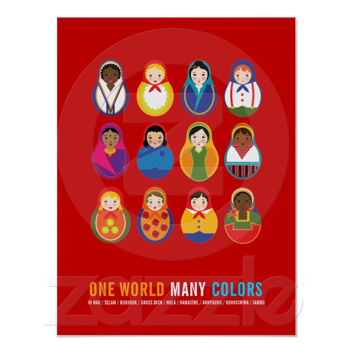 Celebrate Culture &amp;amp; Diversity One World Many Color Poster | Zazzle - Free Printable Multicultural Posters