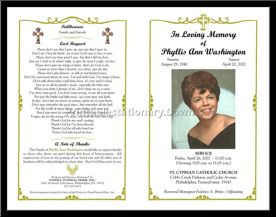 Celebration Of Life Templates For Word Free - Aol Image Search - Free Printable Funeral Prayer Card Template