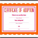 Certificate Of Adoption Template   Tutlin.psstech.co   Fake Adoption Certificate Free Printable