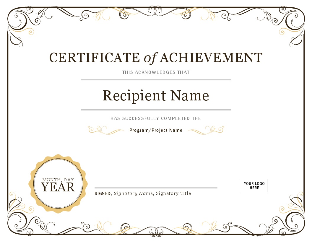 Certificates - Office - Free Printable Certificates Of Achievement