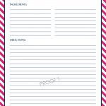 Chevron Recipe Sheet Editable | School Binder Wallpaper | Printable   Free Printable Recipe Page Template