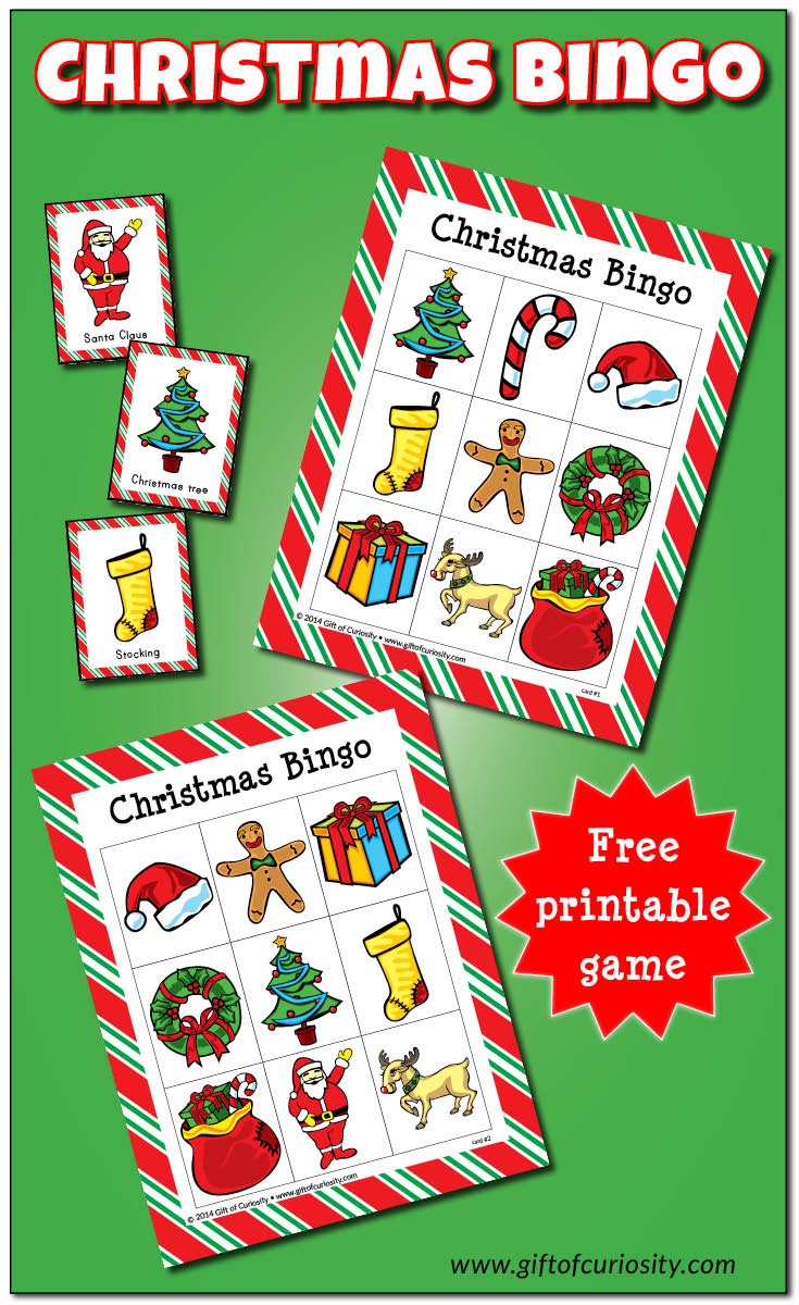 Christmas Bingo Game {Free Printable} - Gift Of Curiosity - Free Christmas Bingo Game Printable