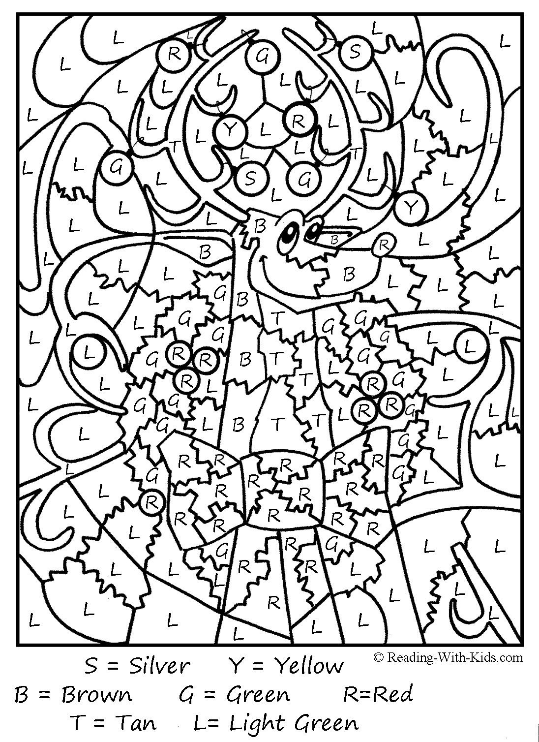 Christmas Colornumber Coloring Pages Printable | Coloring Pages - Free Printable Christmas Color By Number Coloring Pages
