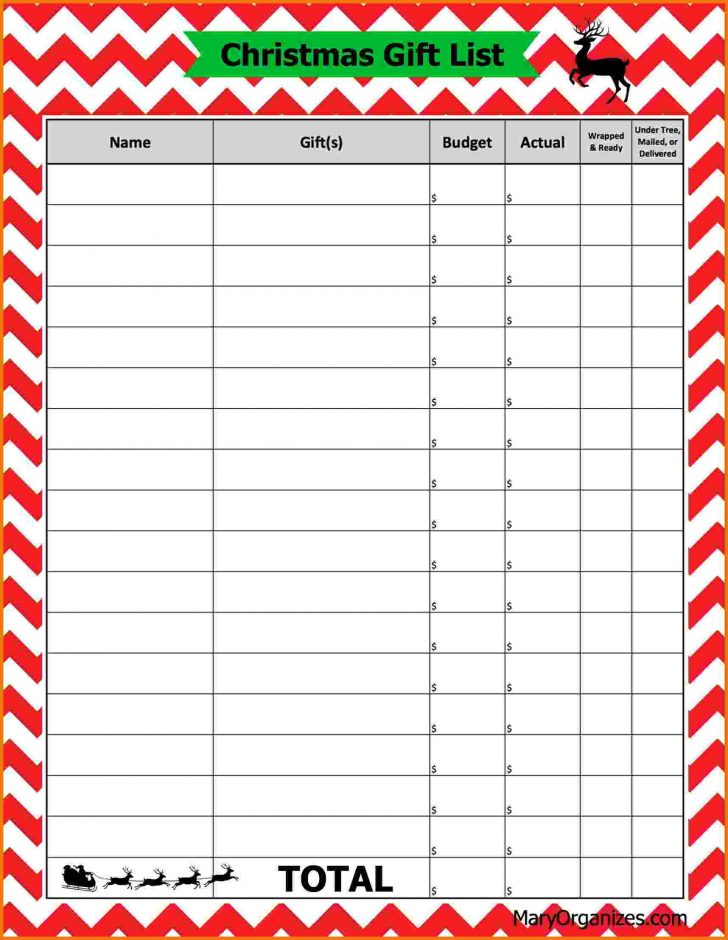 Free Printable Christmas List Maker