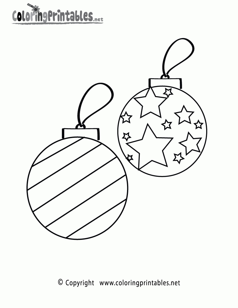 Christmas Ornaments Coloring Page Printable. | Holiday Printables - Free Printable Christmas Tree Ornaments Coloring Pages