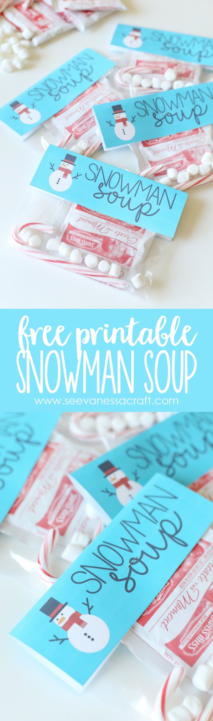 Christmas: Snowman Soup Printable Bag Topper - See Vanessa Craft - Snowman Soup Free Printable