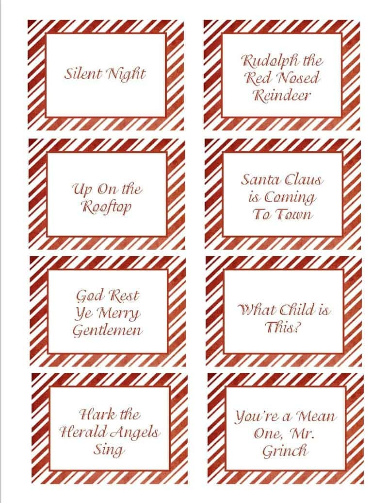 Christmas Songs Pictionary- Free Christmas Game - Free Printable Christmas Pictionary Words