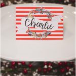 Christmas Table Place Cards { Free Printable}   Six Clever Sisters   Christmas Table Name Cards Free Printable