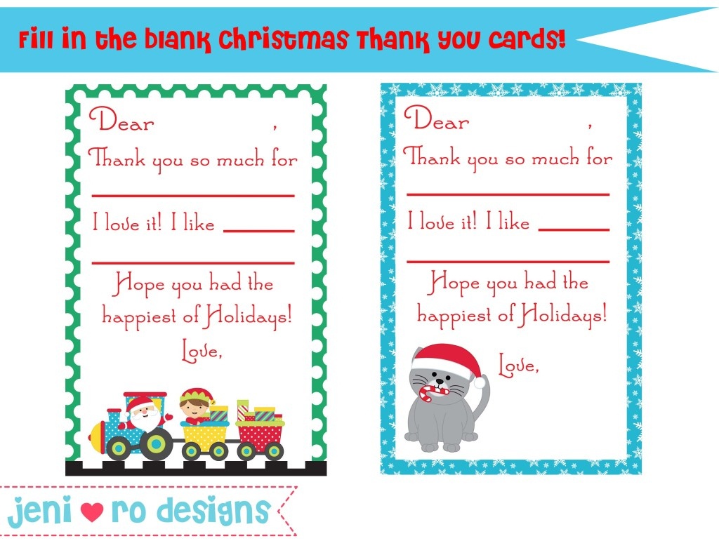 Christmas Thank You Notes For Kids - Free Printable! • - Christmas Thank You Cards Printable Free