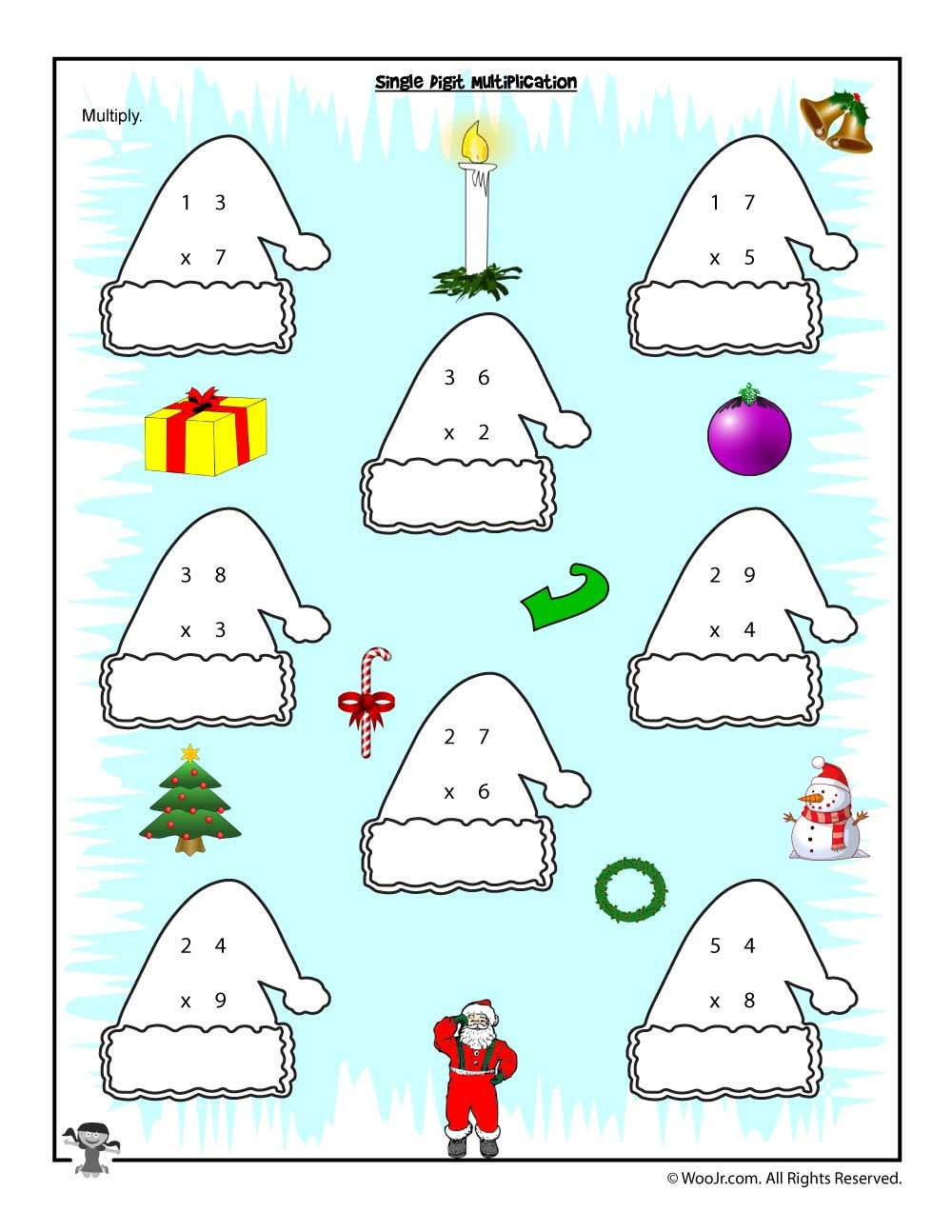 Christmas &amp;amp; Winter Math Worksheets For 2Nd, 3Rd And 4Th Graders - Free Printable Christmas Worksheets For Third Grade
