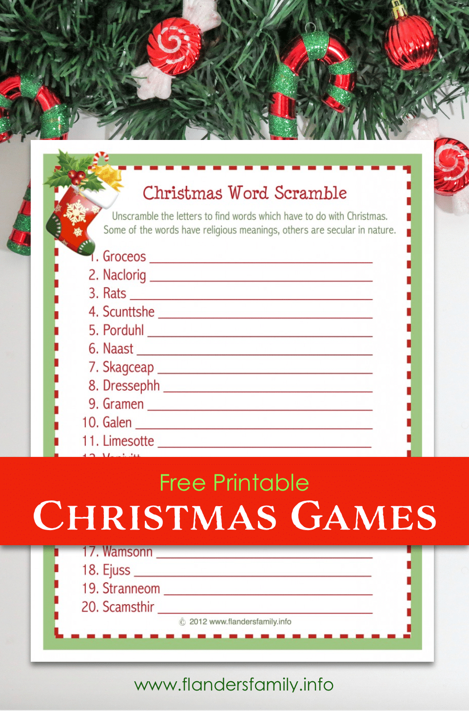 Christmas Word Scramble (Free Printable) - Flanders Family Homelife - Free Printable Christmas Games And Puzzles