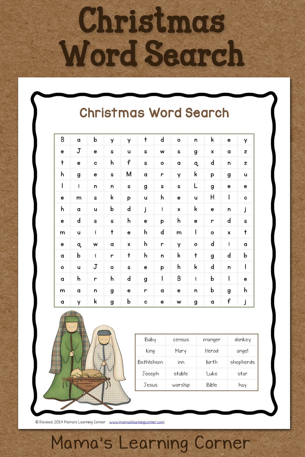 Christmas Word Search: Free Printable - Mamas Learning Corner - Free Printable Christmas Worksheets For Third Grade